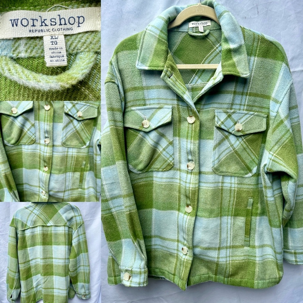 Women’s Blue and Green Plaid Jacket
